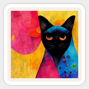 Abstract Cat Sticker